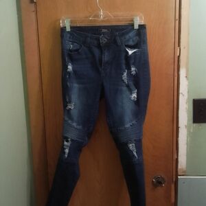 L&B Dark Blue Distressed‎ Skinny Jeans